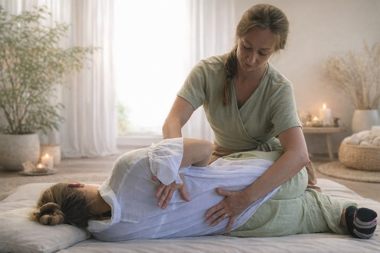 A calming Zen Thai Shiatsu bodywork session